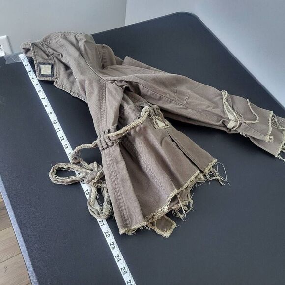 Y2K Wet Seal Womens Military Jacket Army Green Size Large Distressed Grunge Alt - Picture 8 of 8